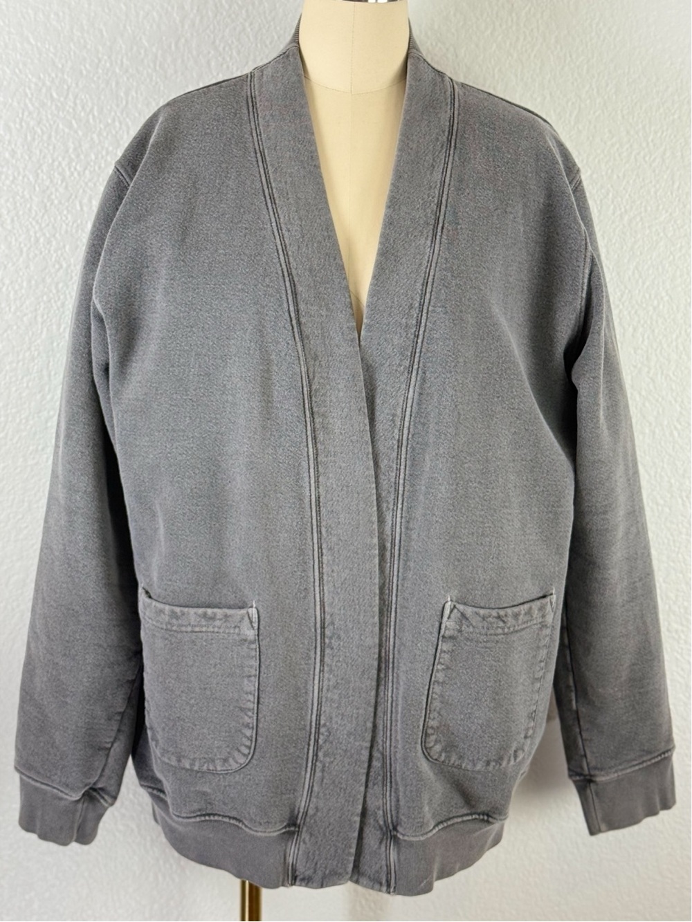 Standard Issue Clothing Mens 100% Cotton Open-Front French Terry Cardigan